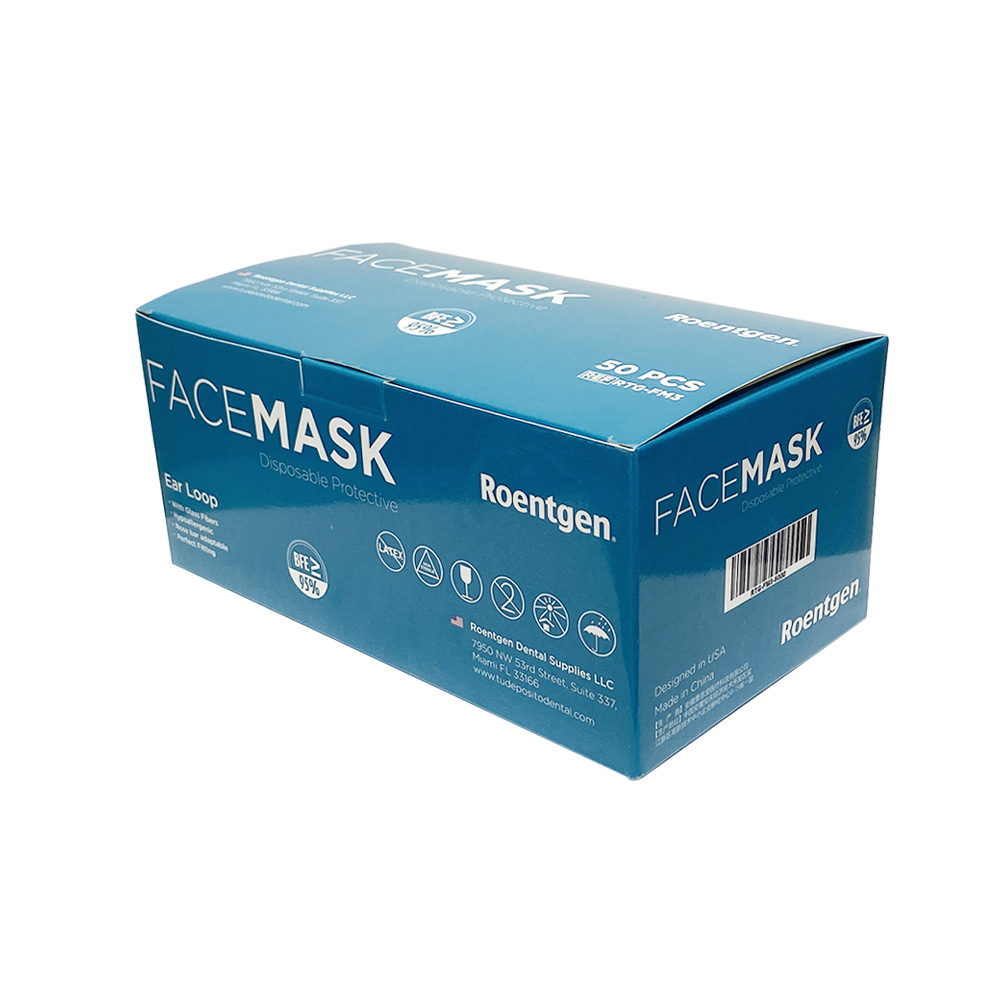 Máscara de protección bucal y nasal azul paquete de 3 piezas 